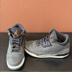 Jordan Gray and Orange Sneakers